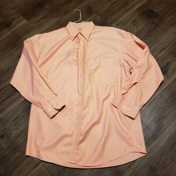 Jos A Banks Orange Men's Button Down Shirt Sz M - Picture 1 of 5